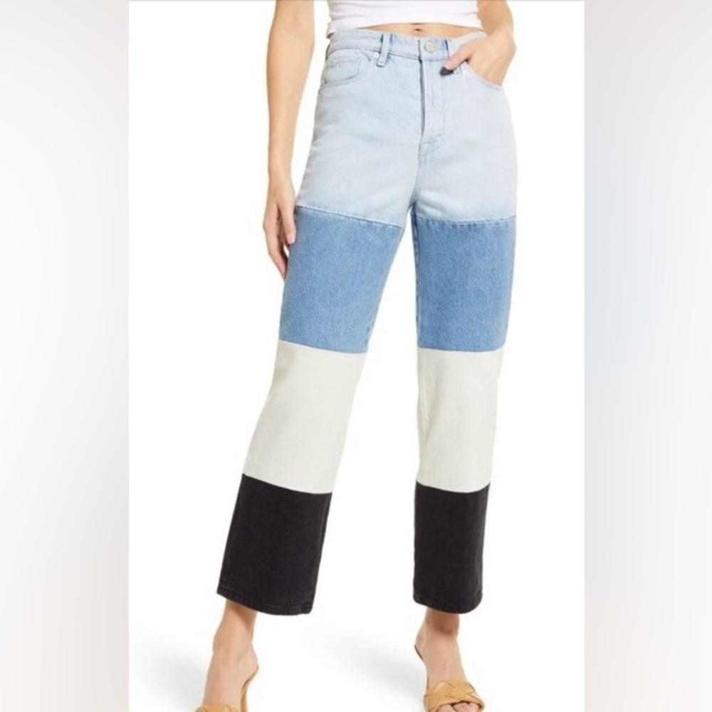 Blank NYC Baxter Color-Block Patchwork Straight L… - image 1